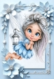 Pretty Blue Fairy With A Lantern Blue Flowers A4 Frame