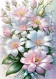 Pretty Pink & White Pearl FlowerS A4