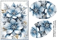 Pretty Blue/White Flowers A5, With Oval Pyramids