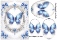 Pretty Blue Butterfly With Jewels A5 With Oval Pyramids
