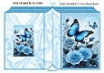 Pretty Big Blue Roses With Butterflies A5 Folded Book