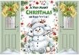 Christmas Gatefold With A Lovely Snowman Green Doors (ONE)