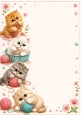Cute Kittens Playing With Wool A4 Frame