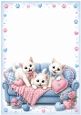 Cute White Kittens On A Sofa A4 Frame