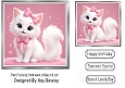 Cute Kitty With Pink Bow 7x7 Card Front