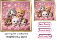 Five Kittens Playing  7x7 Card Front