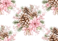 Pretty Pink Poinsettias & Cones Backing Paper (BIG)