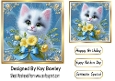 Cute White Kitten With Green Eyes 7x7 (ONE)