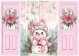 Lovely Pink Christmas Gatefold With Snowman (TWO)