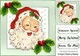 Lovely Jolly Santa With Holly 8X8 (THREE)