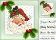 Lovely Jolly Santa With Holly 8X8 (FOUR)