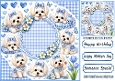 Cute Westies In Blue Gingham & Bows 8x8 Frame (ONE)