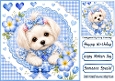 Cute Westie In Blue Gingham & Bows 8x8 Frame (TWO)