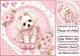 Cute Westie In Pink Gingham & Bows 8x8 Frame