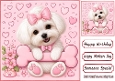 Cute Westie In Pink Bow With A Bone 8x8 Frame
