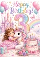 Lovely A4 Card, For A Little Girl Aged Three