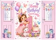 Lovely Birthday Card, Pink Gatefold For A Little Girl Aged ONE