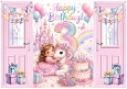 Lovely Birthday Card, Pink Gatefold For A Little Girl Aged THREE