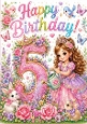 Lovely A4 Card, For A Little Girl Aged FIVE