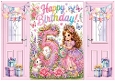 Lovely Birthday Card, Pink Gatefold For A Little Girl Aged FIVE
