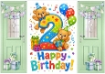 Lovely Birthday Card, Green Gatefold For A Little Boy AGED TWO