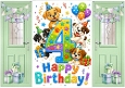 Lovely Birthday Card, Green Gatefold For A Little Boy AGED FOUR
