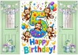 Lovely Birthday Card, Green Gatefold For A Little Boy AGED FIVE