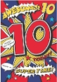 Lovely A4 Birthday Card With Speech Bubbles (AGED TEN)