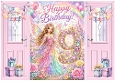 Lovely Birthday Pink Gatefold For A Little Girl Fairy With Roses Aged NINE
