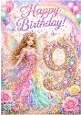 Lovely Birthday Pink For A Little Girl Fairy With Roses Aged NINE A4