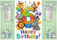 Lovely Birthday , Green Gatefold For A Boy Zoo Animals AGED SIX