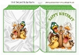 Funny Ducks Green Folded Book For Birthday