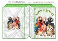 Funny Birds Green Folded Book For Birthday