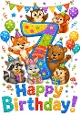 Lovely A4 Card, For A Little Boy Animals Aged SEVEN