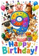 Lovely A4 Card, For A Little Boy Animals Aged NINE