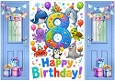 Lovely Birthday Card , Blue Gatefold For A Boy Sea Animals AGED EIGHT