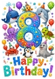 Lovely A4 Card, For A Little Boy Sea Animals Aged EIGHT