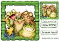 Funny Faces Frogs In Wooden Frame 8x8