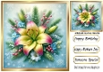 Pretty Single Lily With Rainbow Colours 8x8 Card