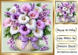 Pretty Flowers Pink & Lilac In A Plant Pot 8x8 Card