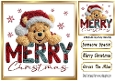 Lovely Christmas Pooh Bear 8x8 Card