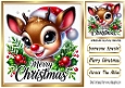 Lovely Christmas Rudolph 8x8 Card