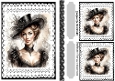 Elegant Lady In Black With White Lace A5 Card