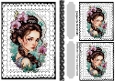 Vintage Elegant Lady With White Lace A5 Card
