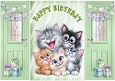Cute Kittens In Green Gatefold