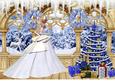 Christmas Scene of a Beautiful Lady and Tree A4 Topper