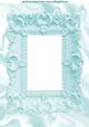 Ornate Frame in Turquiose on Satin Background, A4 Topper