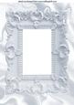 Ornate Frame in Silver on Satin Background A4 Topper
