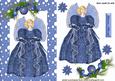 Angel with Baubles in Blue Snow Frame