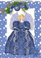 Angel with Baubles in Blue Snow Frame A4